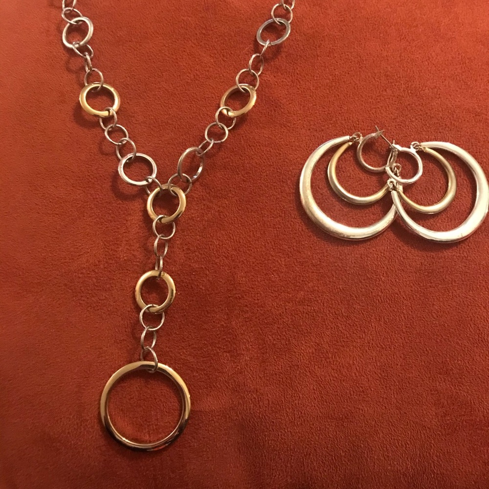 Lia Sophia Two-tone Necklace and Earring Set